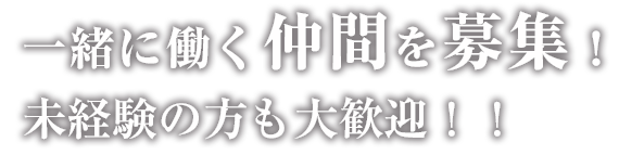 一緒に働く仲間を募集！